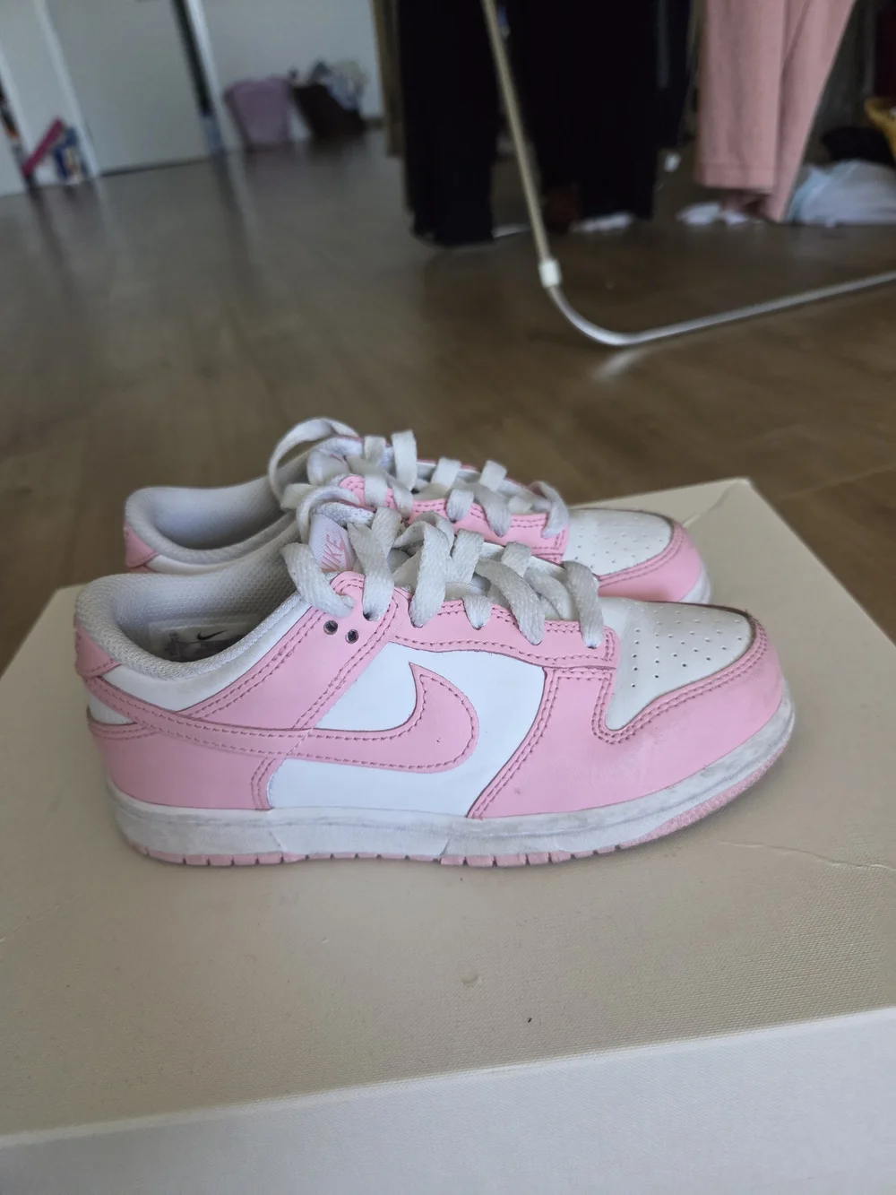 Nike Kids Dunk White and Pink Low-Top Sneakers